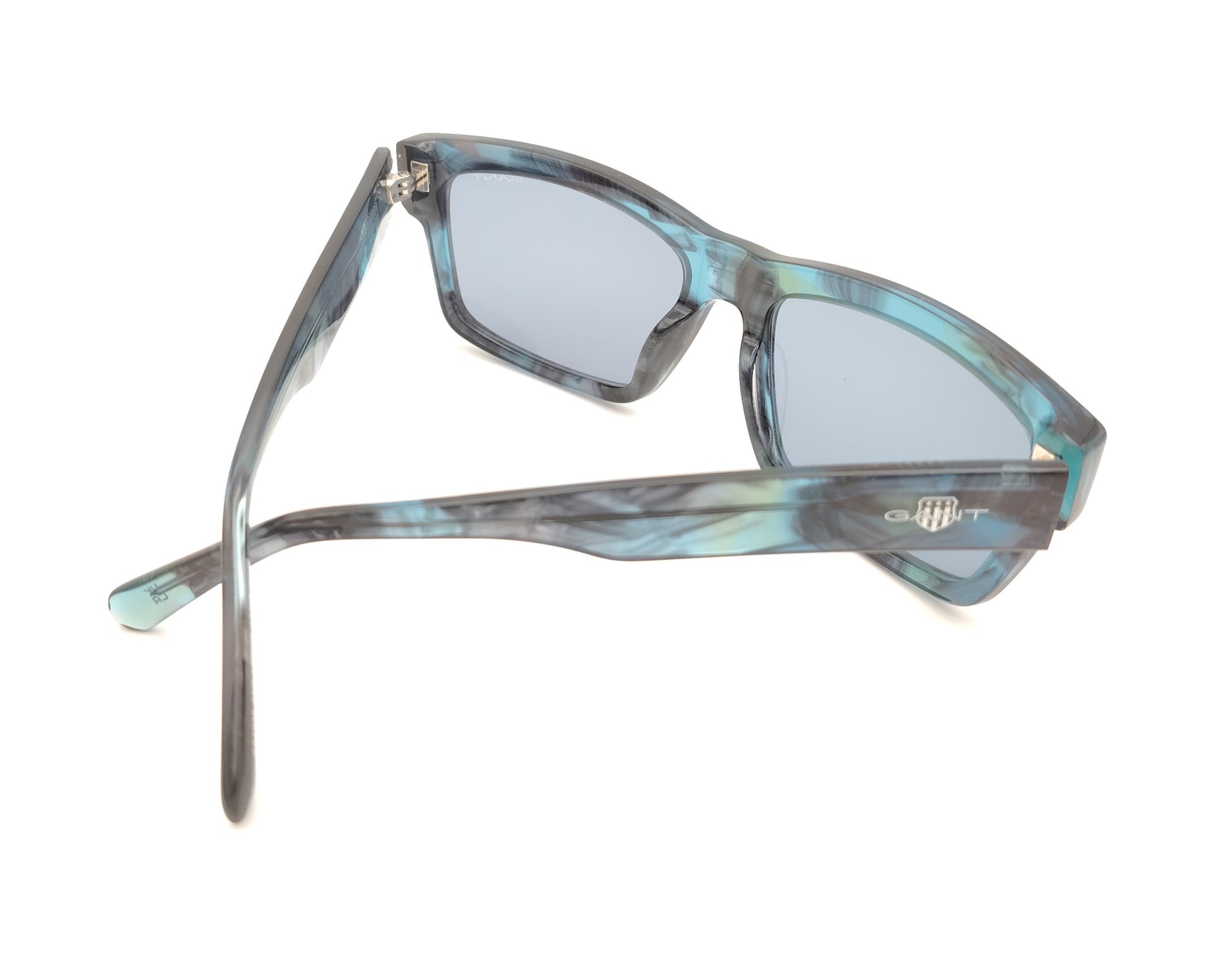 gafas de sol gant ga7230 55v rectangulares azul jaspeado con lentes azules