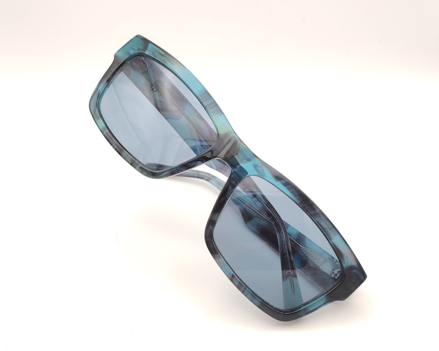 gafas de sol gant ga7230 55v rectangulares azul jaspeado con lentes azules