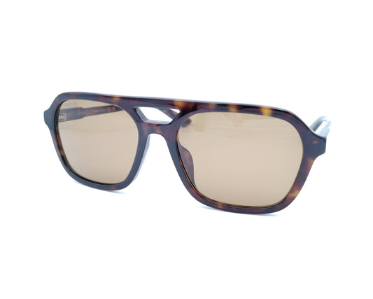 gafas de sol gucci estilo aviador con montura carey y lentes marrones