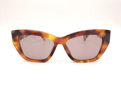 gafas de sol gucci cuadradas cat eyes carey con logo dorado en la varilla