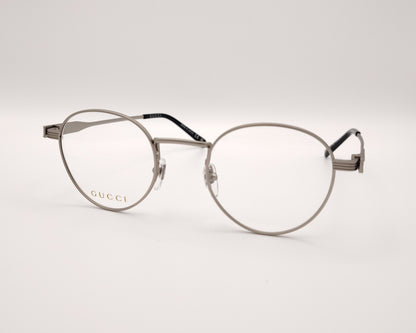 gafas gucci redondas de metal  plateado mate