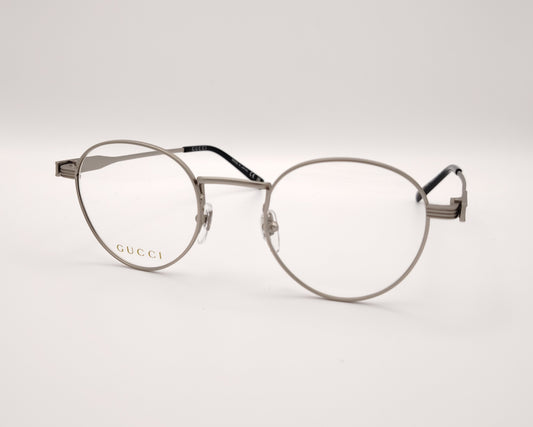 gafas gucci redondas de metal  plateado mate