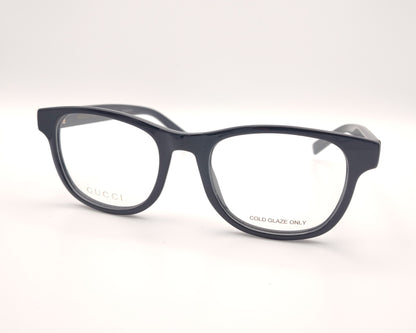 gafas gucci en pasta azul marino con logo dorado en las varillas