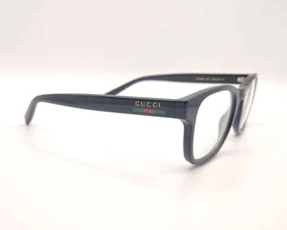 gafas gucci en pasta azul marino con logo dorado en las varillas