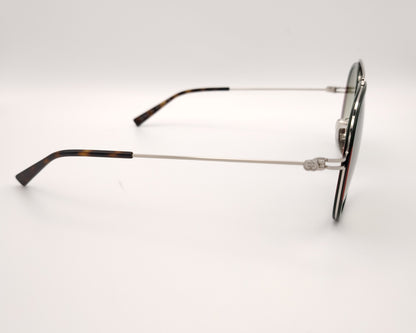 gafas de sol gucci aviador con aro verde rojo y lente degradada