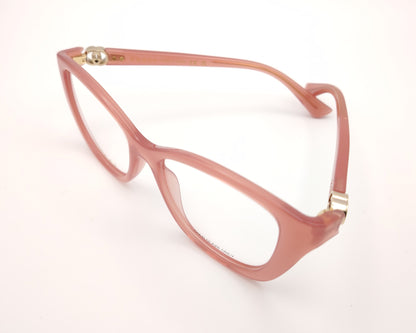 gafas gucci graduadas rosas translúcidas con forma cat eye y detalle gg dorado