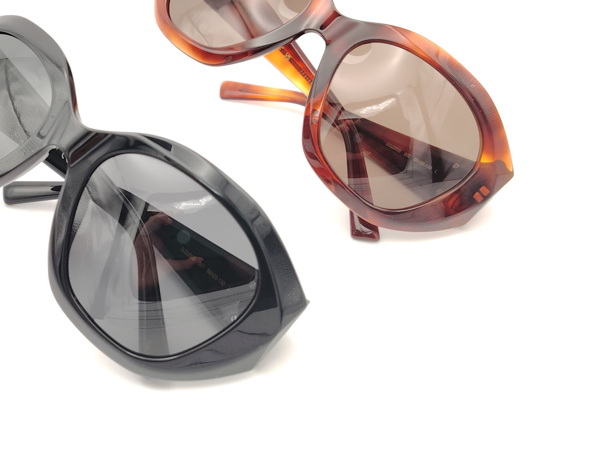 gafas de sol gucci gg2200s oversize de acetato  con montura redondeada y logo gg metálico en las varillas