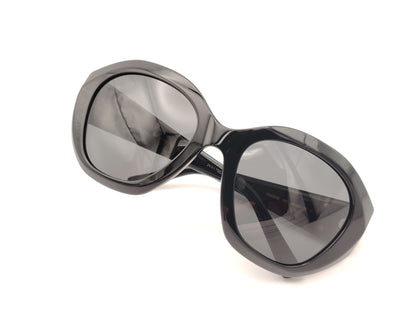 gafas de sol gucci gg2200s oversize de acetato negro con montura redondeada y logo gg metálico en las varillas