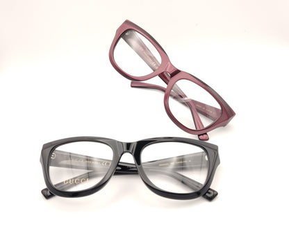 gafas graduadas gucci gg2202o de acetato con montura geométrica  ligeramente cat eye y logo gg metálico en las varillas