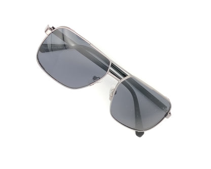 guess gu00119 08d gafas de sol de metal en formato cuadrado con doble puente, color plateado y lentes en color gris