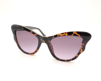 gafas de sol guess para niña o cara pequeña en carey oscuro con lentes lila degradadas