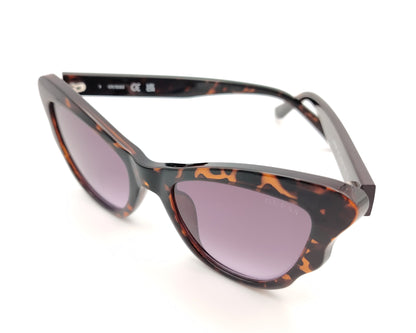 gafas de sol guess para niña o cara pequeña en carey oscuro con lentes lila degradadas