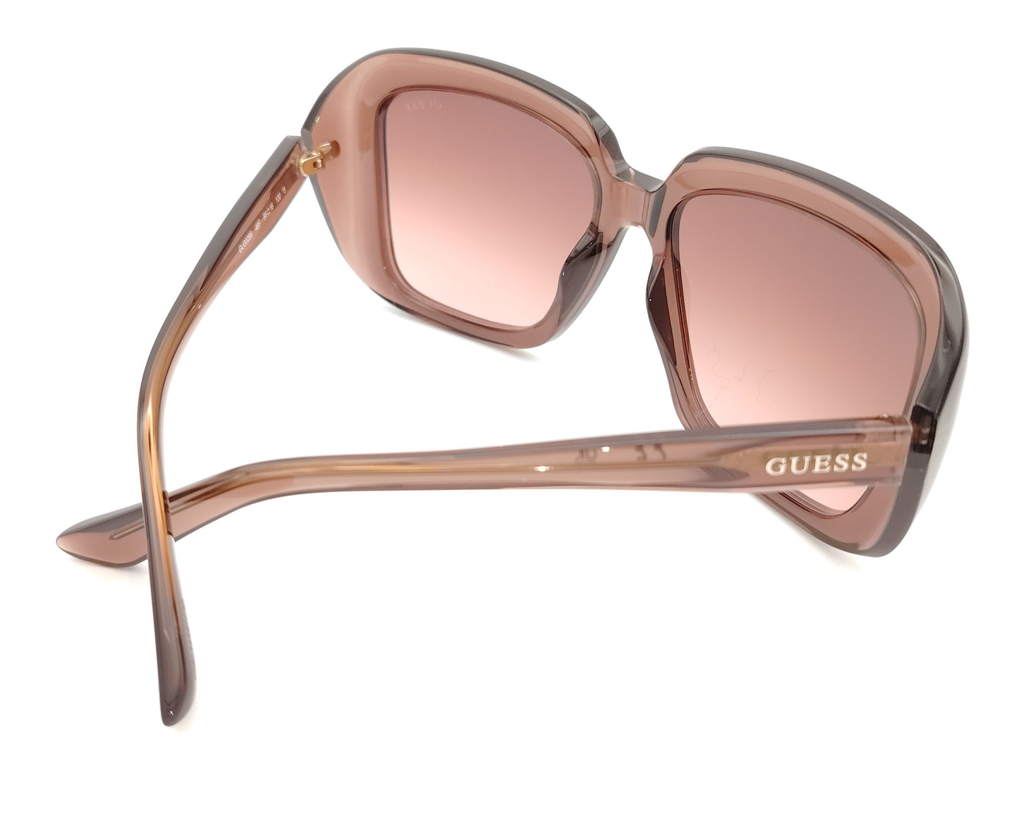 gafas guess oversize cuadradas en rosa ahumado con lentes del mismo tono