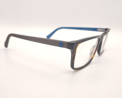 gafas graduadas guess gu50130 052 rectangulares carey con detalles azules en las varillas