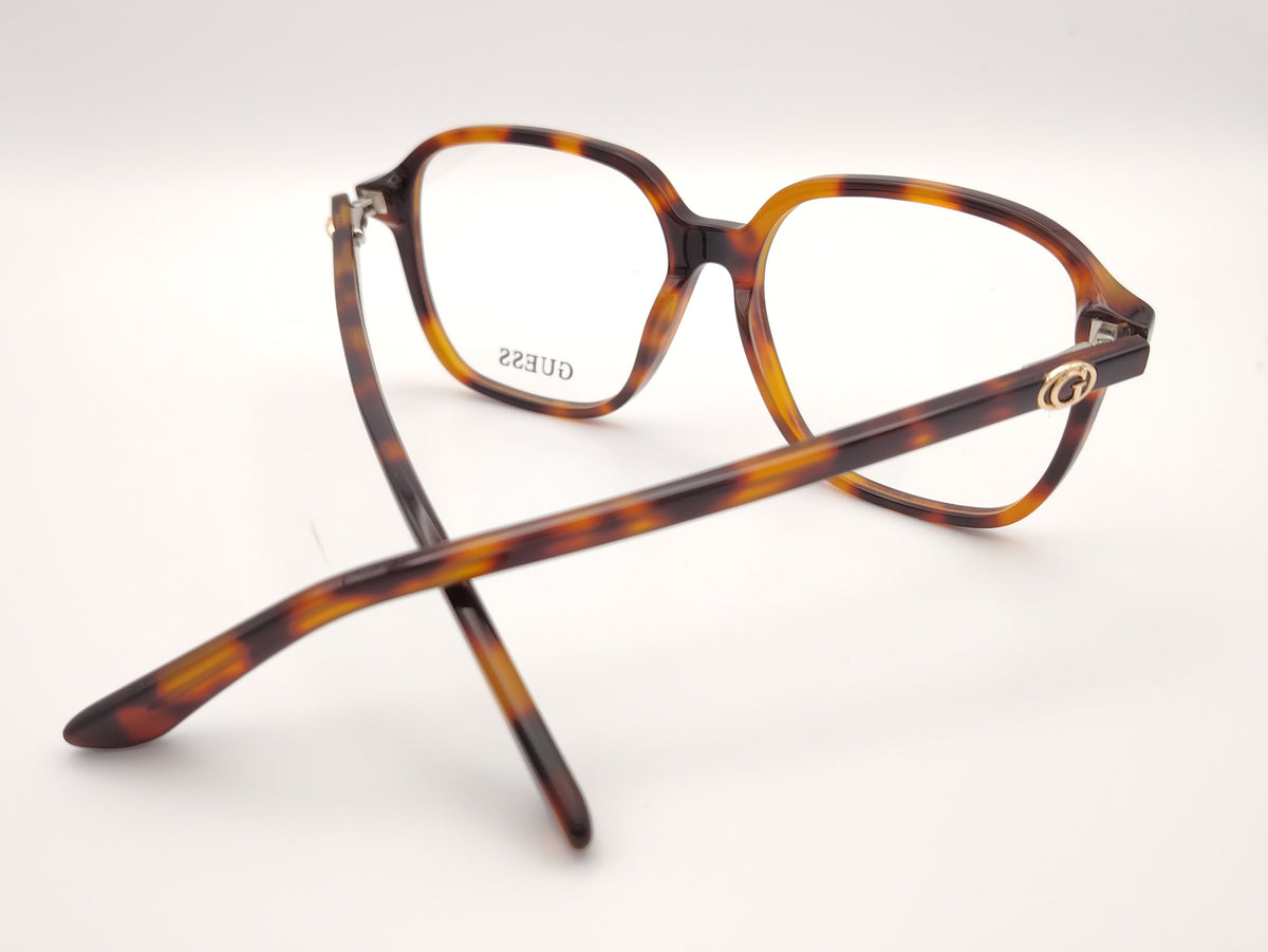 gafas graduadas guess carey habana cuadradas con detalle metalico dorado en la varilla