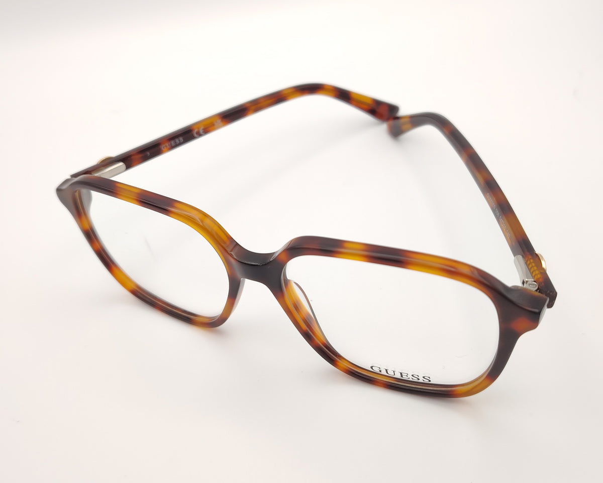 gafas graduadas guess carey habana cuadradas con detalle metalico dorado en la varilla