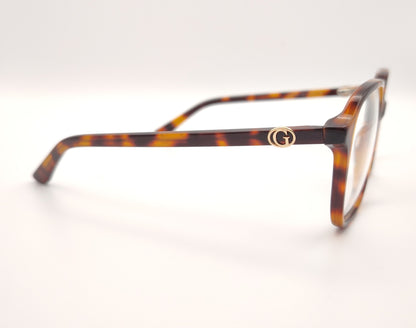 gafas graduadas guess carey habana cuadradas con detalle metalico dorado en la varilla