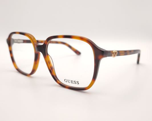 gafas graduadas guess carey habana cuadradas con detalle metalico dorado en la varilla