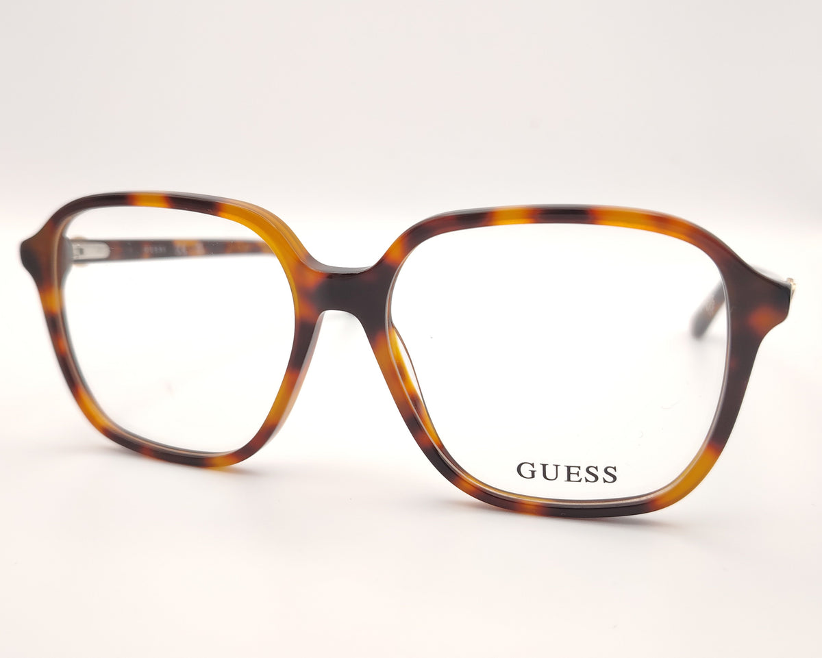 gafas graduadas guess carey habana cuadradas con detalle metalico dorado en la varilla
