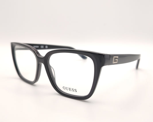 gafas graduadas guess negras cuadradas con detalle metalico g en la varilla