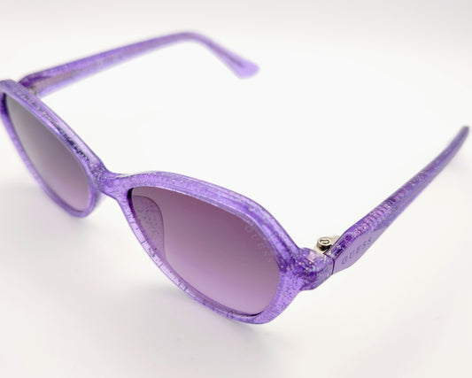 guess gu9239 83z gafas de sol de niña en pasta lila con purpurina, formato ojo de gato