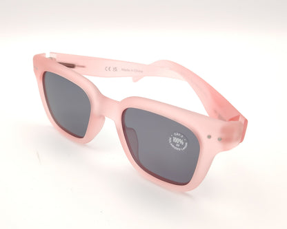 gafas de sol infantiles izipizi polarizadas en color rosa claro con lentes oscuras