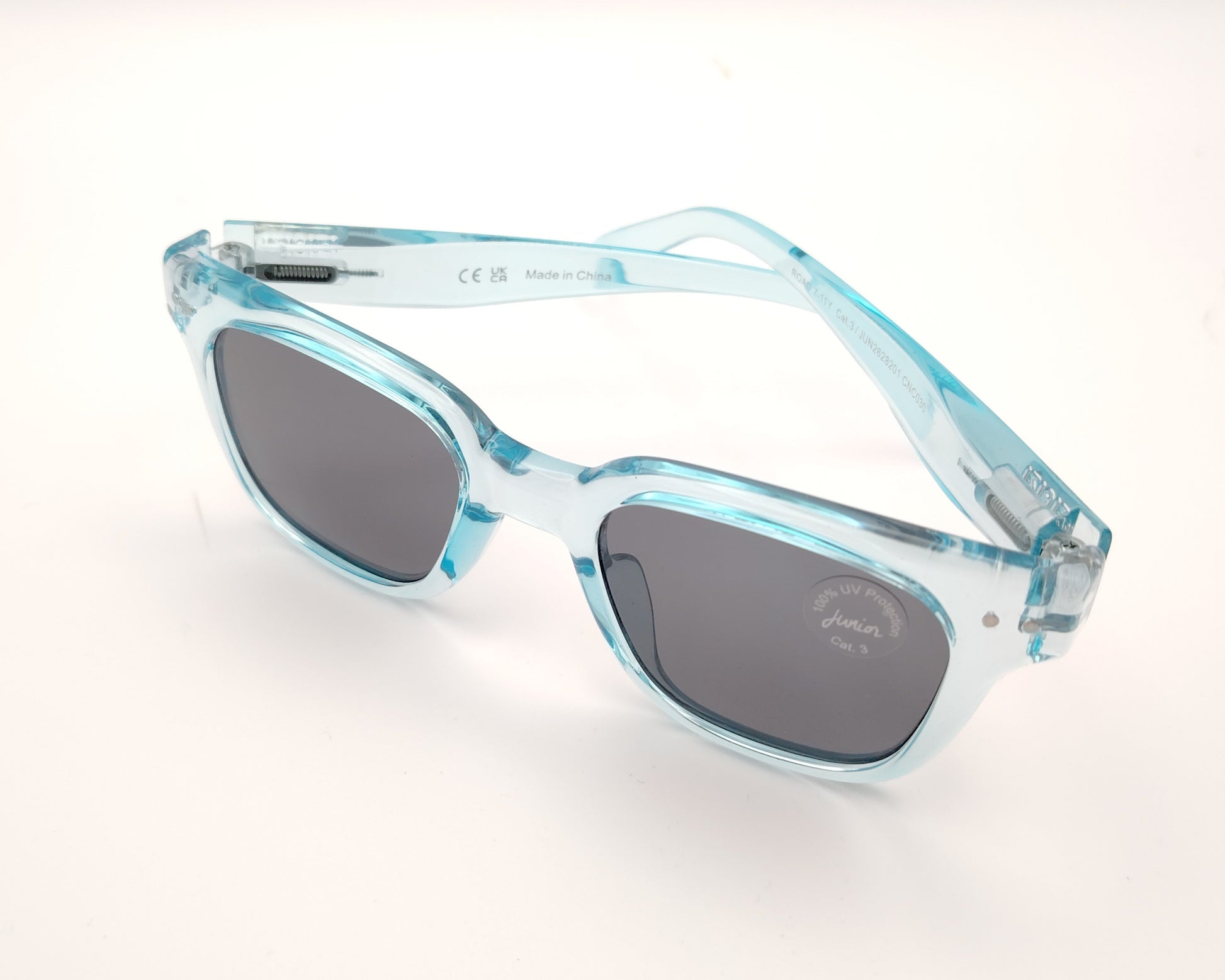 gafas de sol infantiles izipizi polarizadas en color turquesa con lentes oscuras
