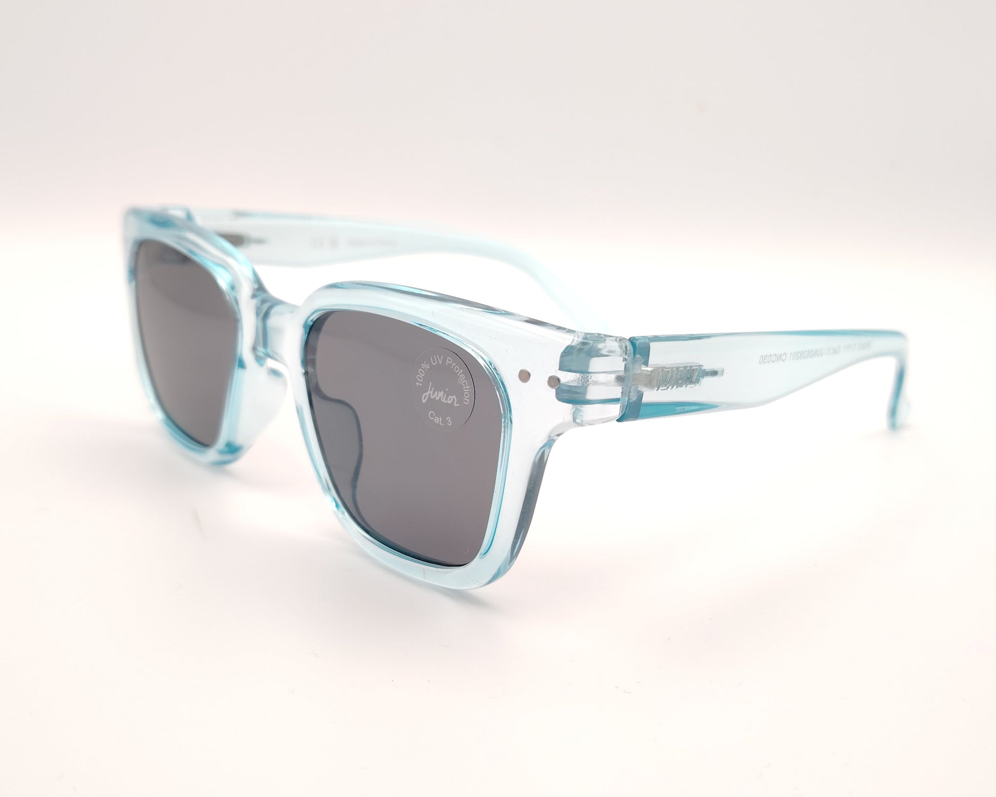 gafas de sol infantiles izipizi polarizadas en color turquesa con lentes oscuras