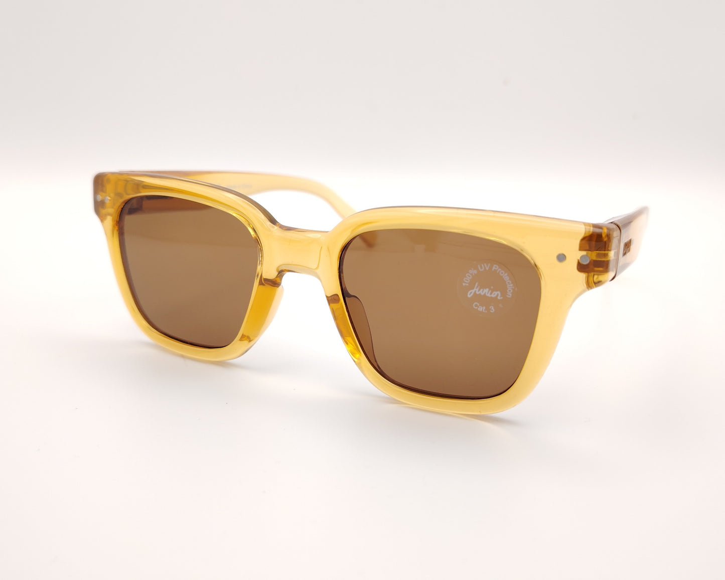 gafas de sol izipizi para niños y adolescentes en color amarillo con lentes marrones