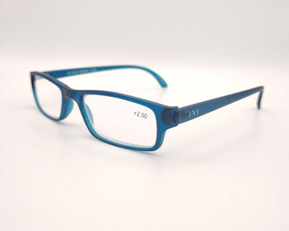 gafas premontadas  para presbicia de 2.50 dioptrías en pasta azul traslúcido