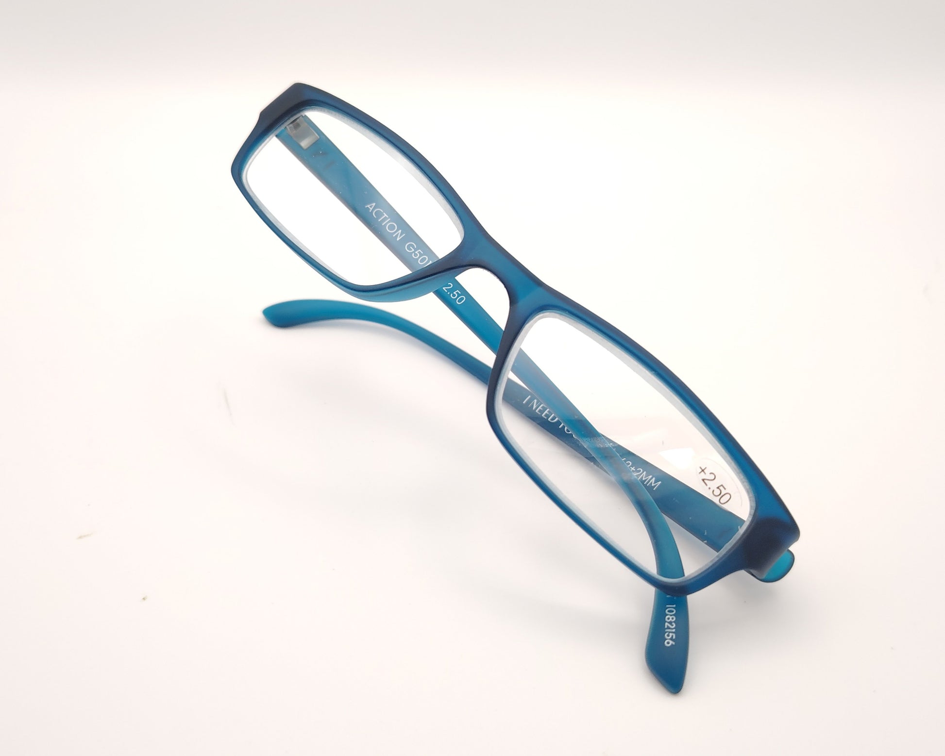 gafas premontadas  para presbicia de 2.50 dioptrías en pasta azul traslúcido