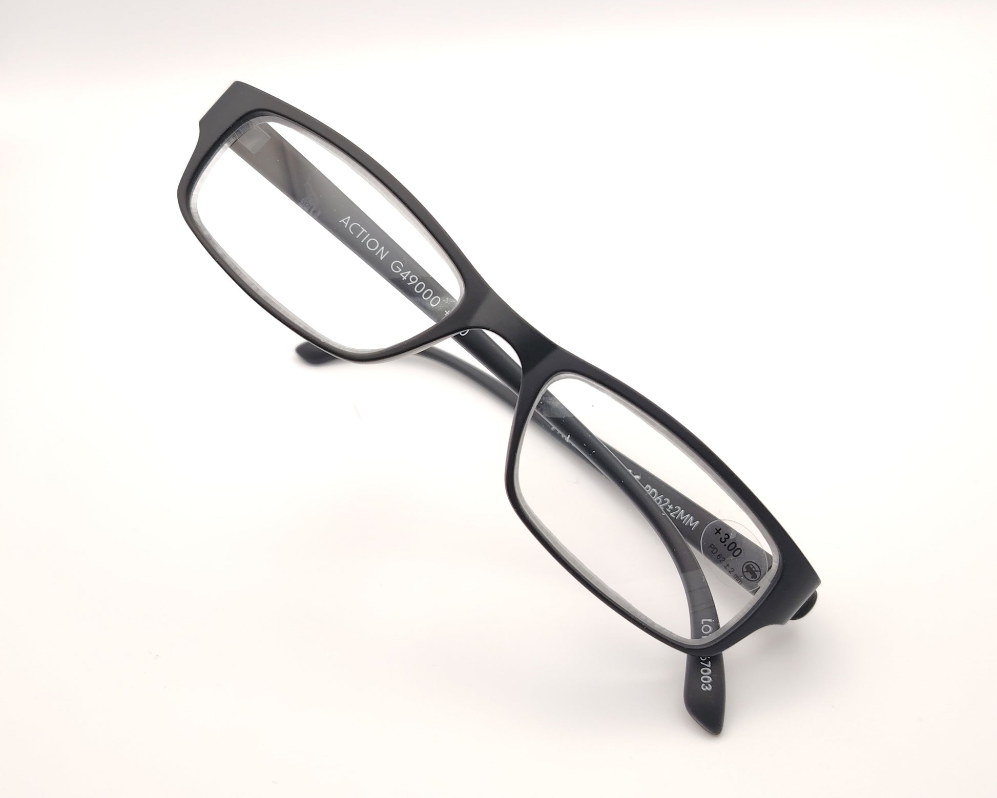 gafas premontadas negras rectangulares para presbicia