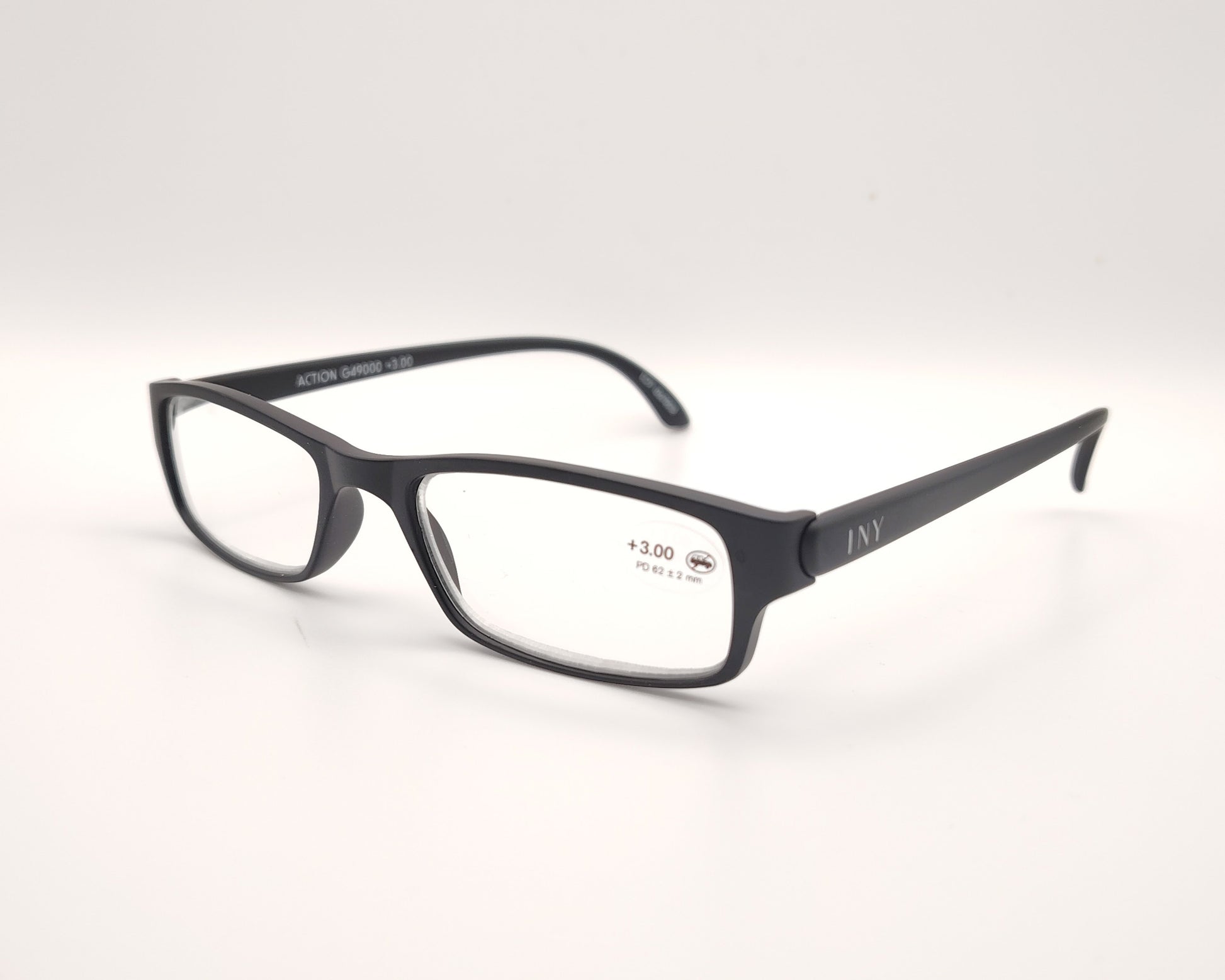 gafas premontadas negras rectangulares para presbicia