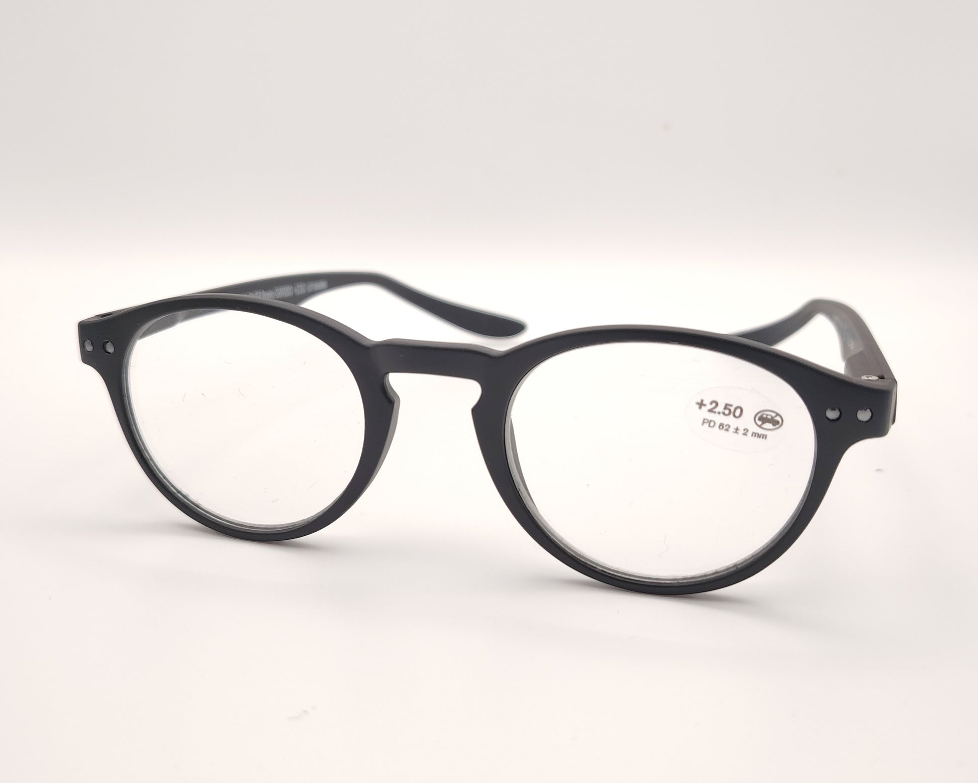 gafas premontadas de presbicia tipo pantos color negro con varillas largas curvas tipo koala para  poder dejarlas colgadas del cuello 