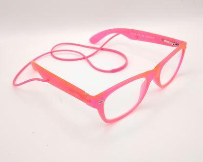 gafas premontadas para presbicia i need you summer pink rosa flúor con cordón flexible integrado