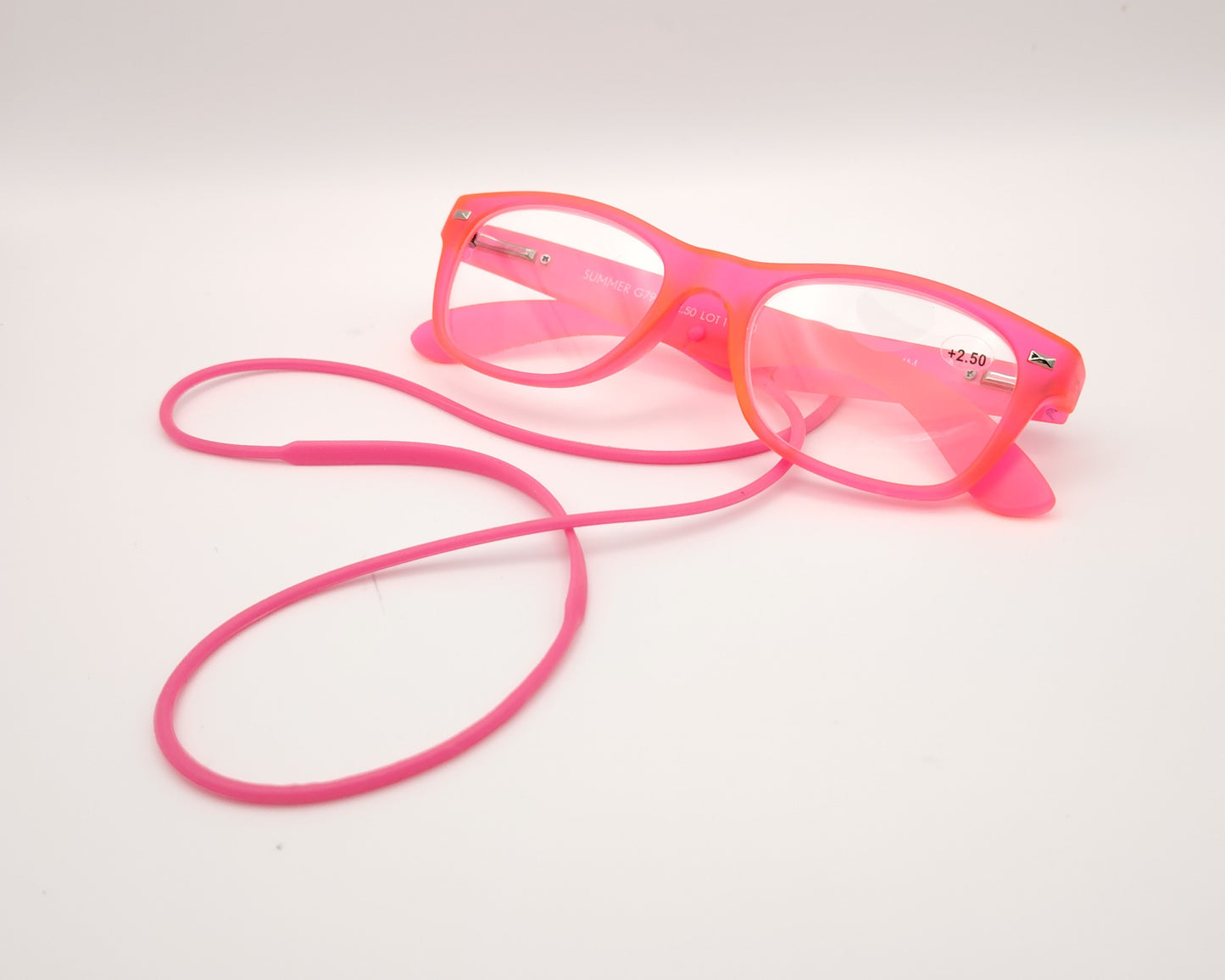 gafas premontadas para presbicia i need you summer pink rosa flúor con cordón flexible integrado