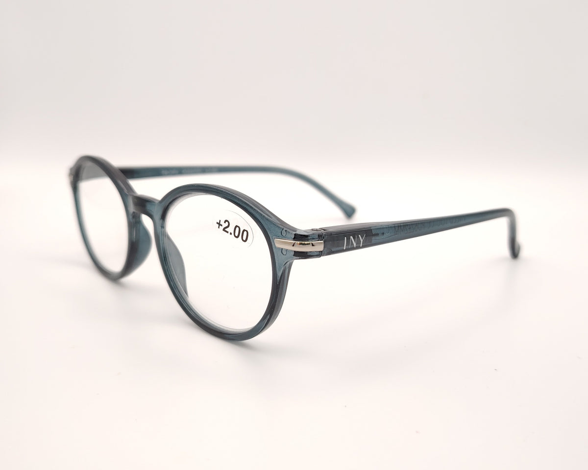gafas premontadas de lectura en color gris traslúcido de 2 dioptrías