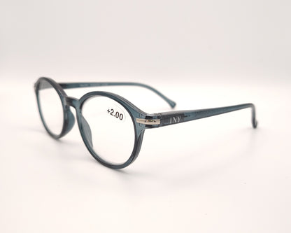 gafas premontadas de lectura en color gris traslúcido de 2 dioptrías