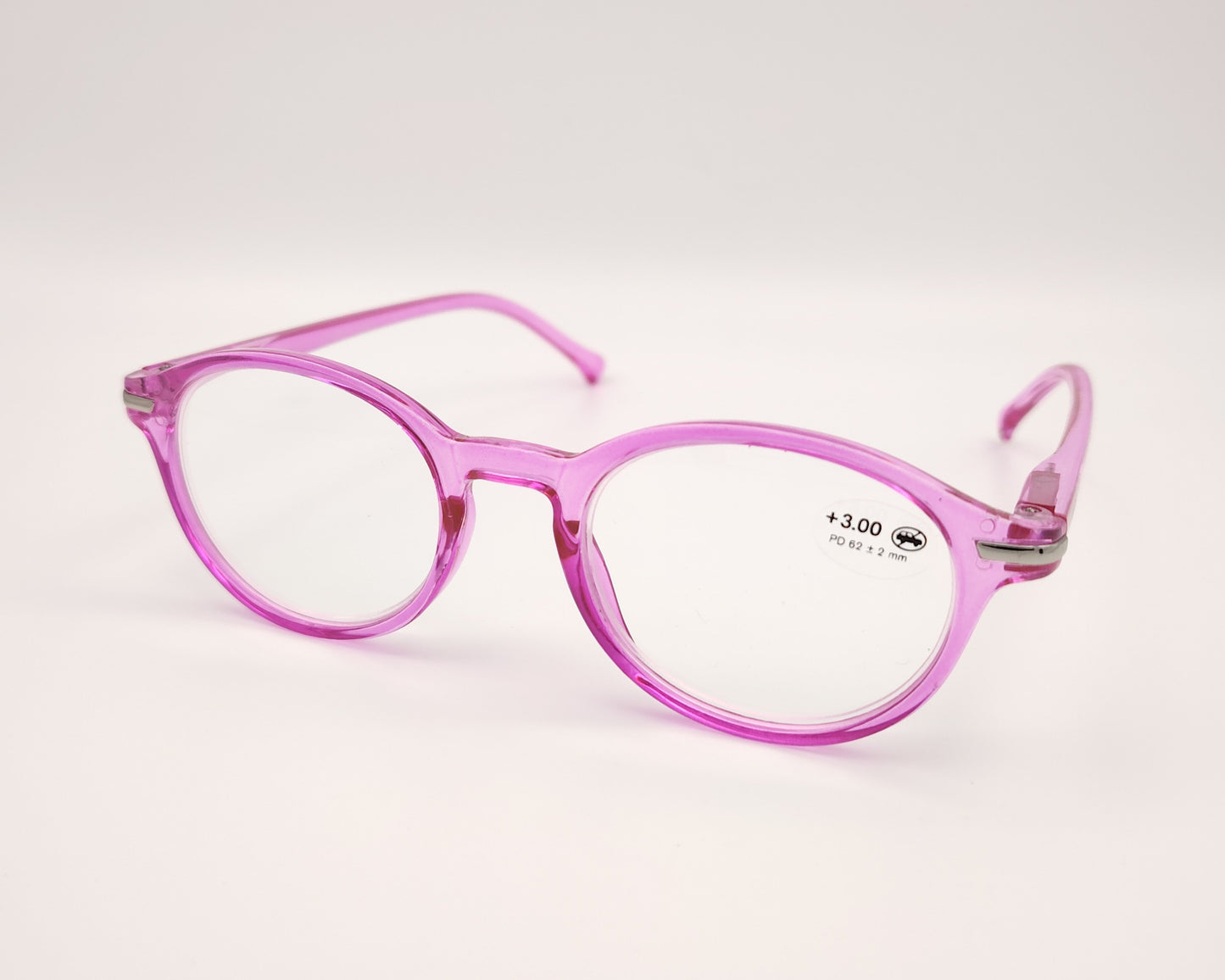 gafas de lectura i need you tropic con montura translúcida color rosa +3.00 dioptrías