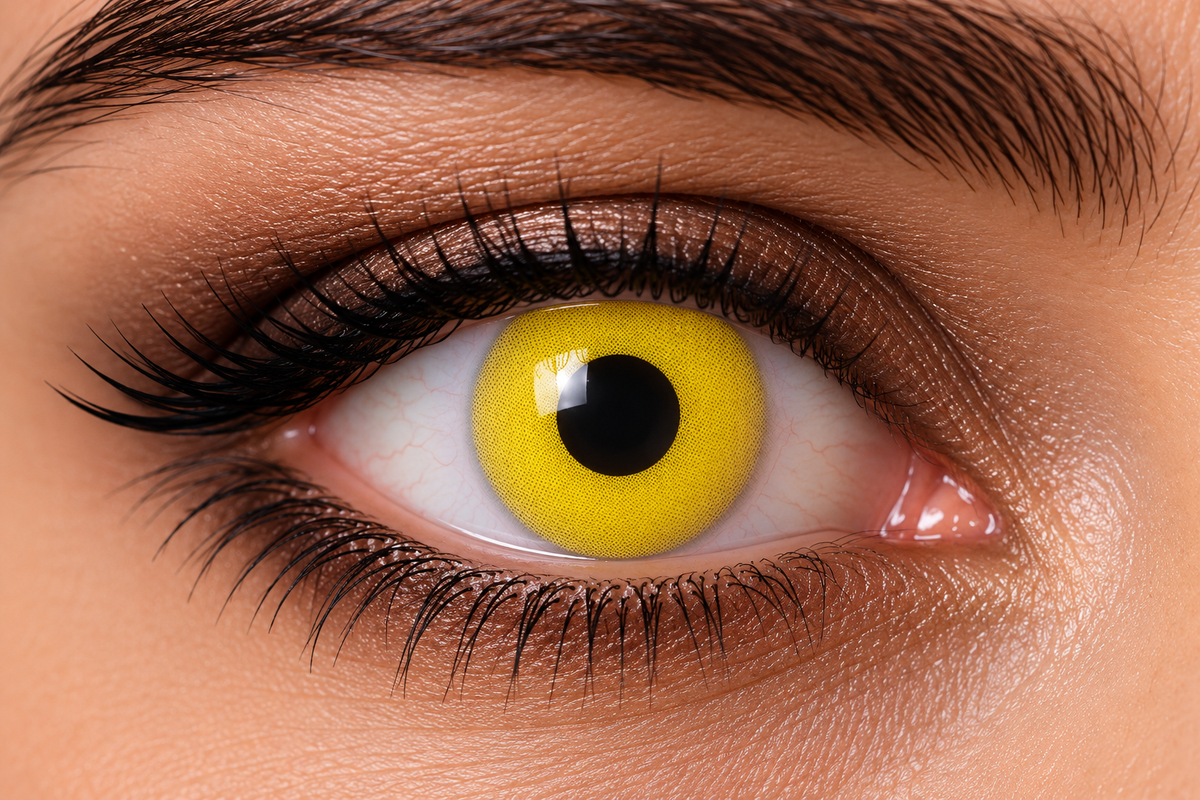 lentillas de fantasia para halloween de color amarillo