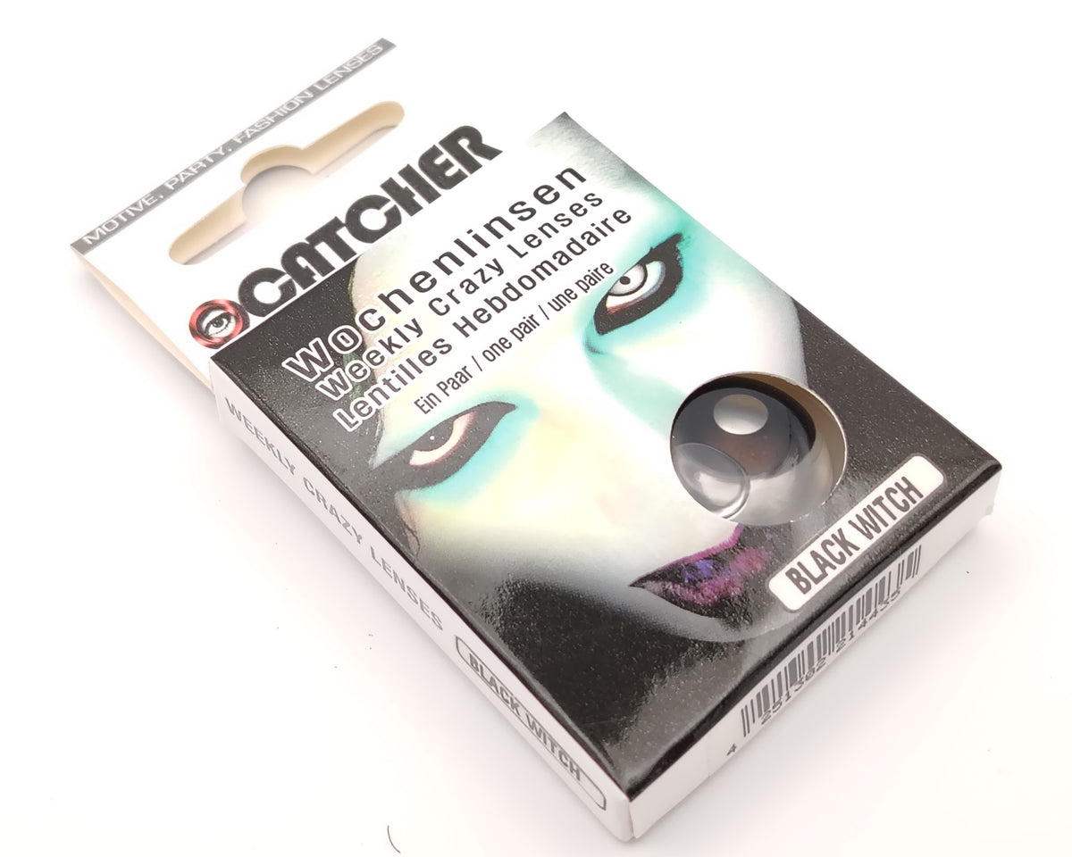 lentillas de fantasía semanales para halloween totalmente negras ojos de bruja