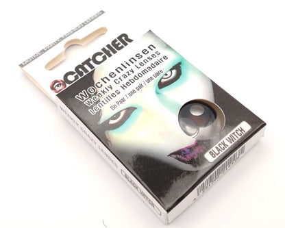 lentillas de fantasía semanales para halloween totalmente negras ojos de bruja