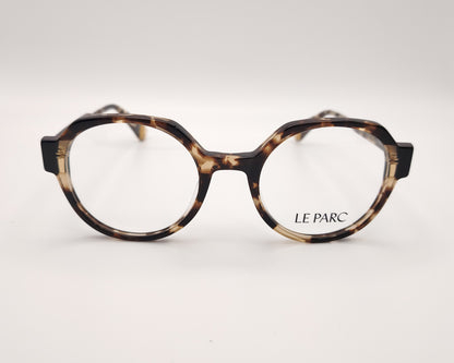 gafas le parc marcelis 02, montura redonda de acetato en tonos habana y negro, diseño moderno con estilo sofisticado