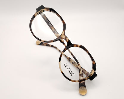 gafas le parc marcelis 02, montura redonda de acetato en tonos habana y negro, diseño moderno con estilo sofisticado