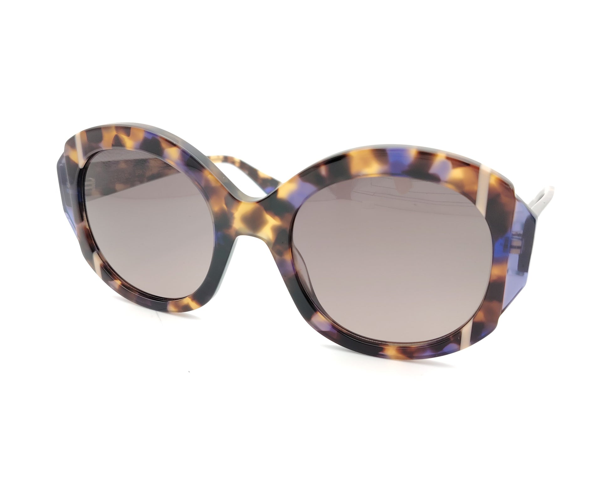 gafas de sol le parc murakami 02 oversize en carey multicolor con tonos miel, violeta y gris ahumado