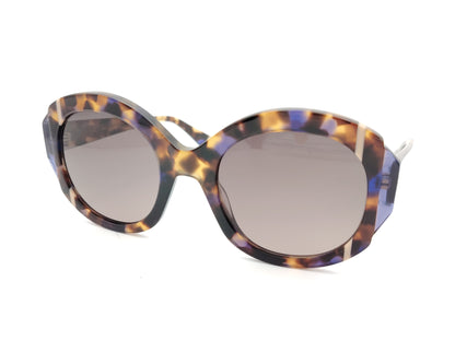 gafas de sol le parc murakami 02 oversize en carey multicolor con tonos miel, violeta y gris ahumado