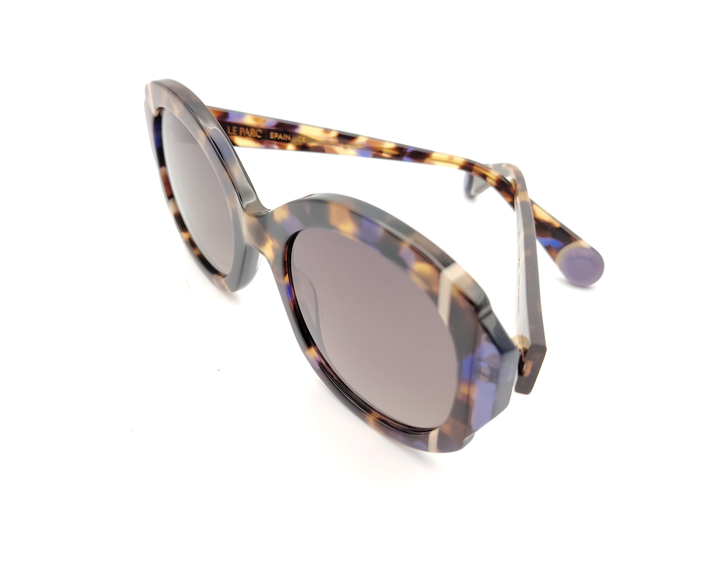 gafas de sol le parc murakami 02 oversize en carey multicolor con tonos miel, violeta y gris ahumado