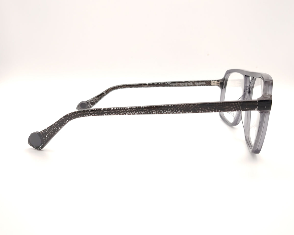 gafas graduadas le parc de estilo aviador en acetato translúcido gris con doble puente