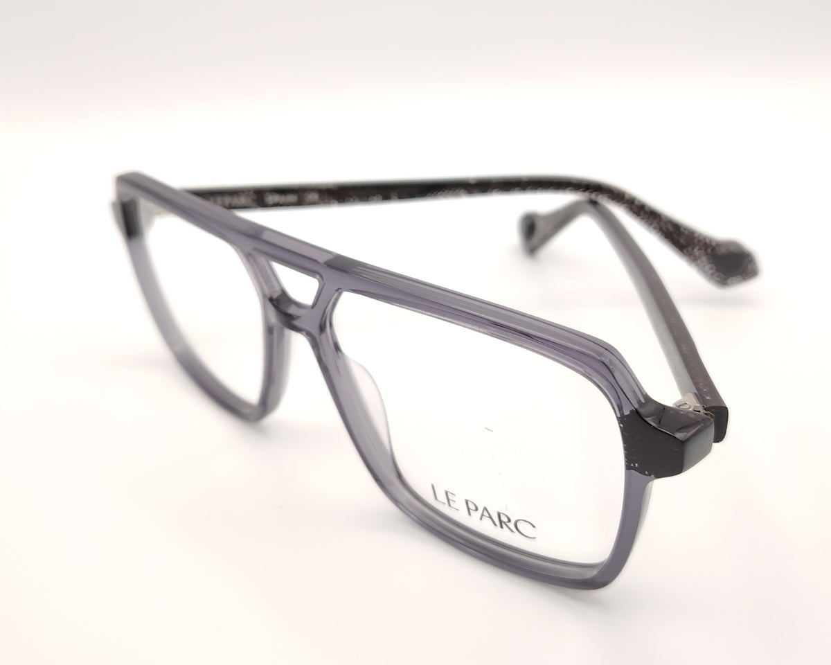 gafas graduadas le parc de estilo aviador en acetato translúcido gris con doble puente