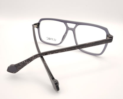 gafas graduadas le parc de estilo aviador en acetato translúcido gris con doble puente